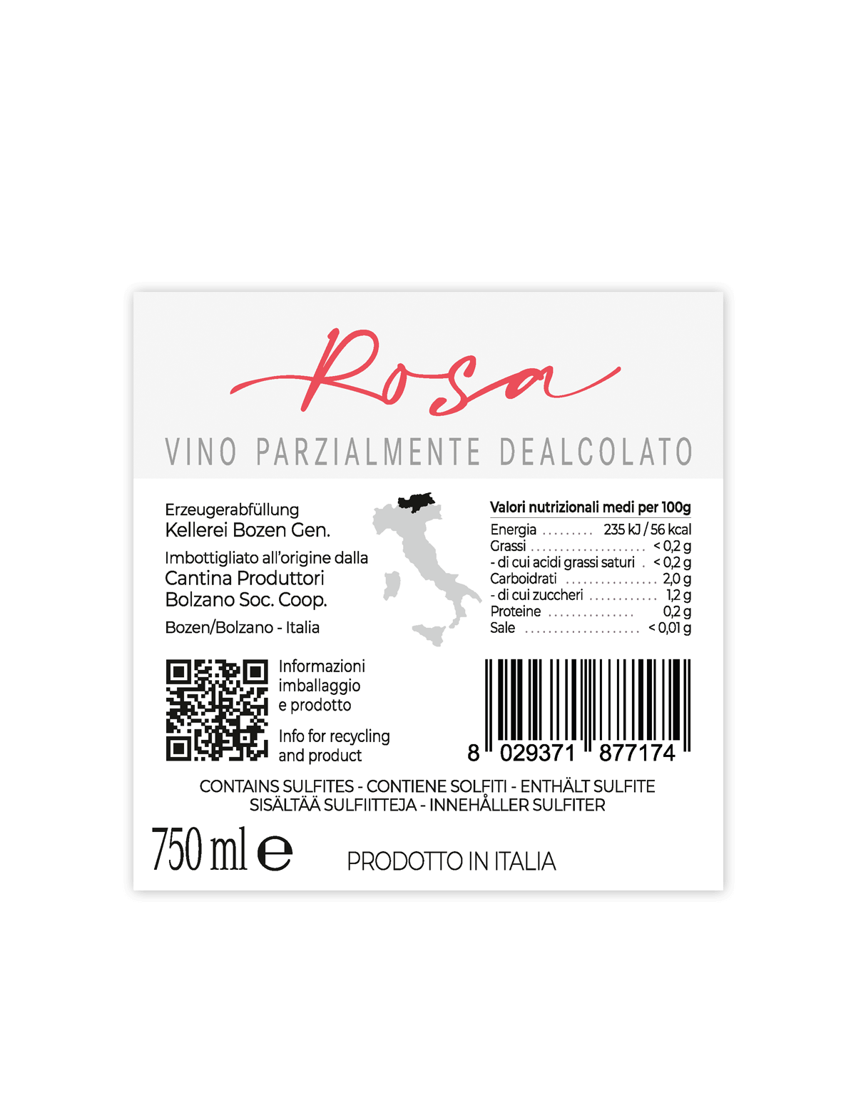 ROSA ROSÉ partially dealcoholized